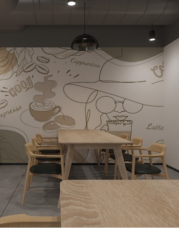 Vibrant Office Cafeteria